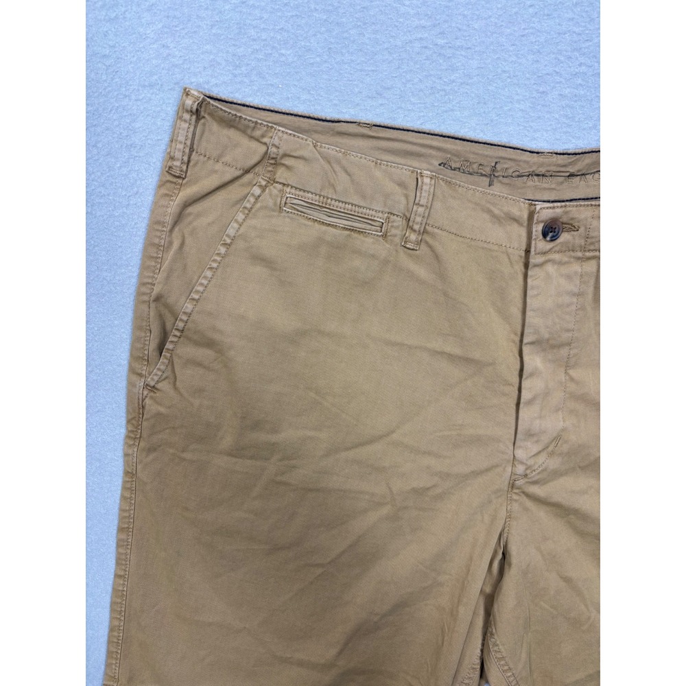 American Eagle Chino Shorts Mens 44 Tan Ne(x)t Level Flex Khaki Cotton Blend NEW - Picture 2 of 8